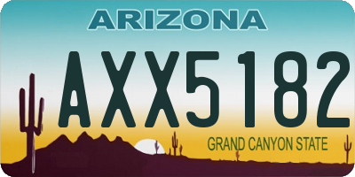 AZ license plate AXX5182