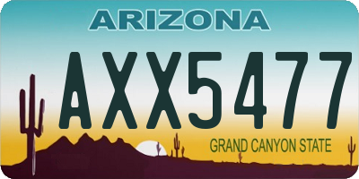 AZ license plate AXX5477