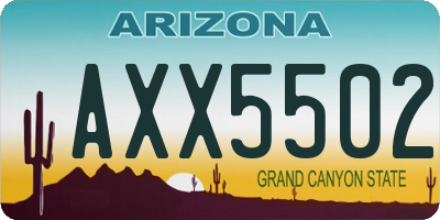 AZ license plate AXX5502