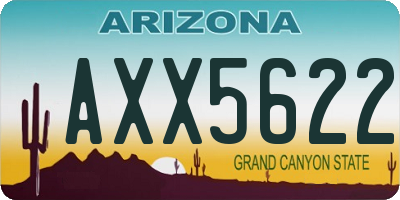 AZ license plate AXX5622