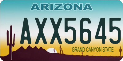 AZ license plate AXX5645