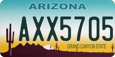 AZ license plate AXX5705