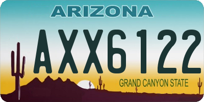 AZ license plate AXX6122