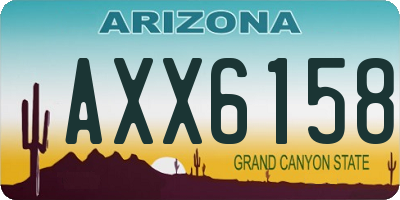 AZ license plate AXX6158