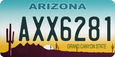 AZ license plate AXX6281