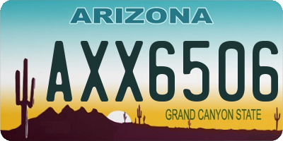 AZ license plate AXX6506