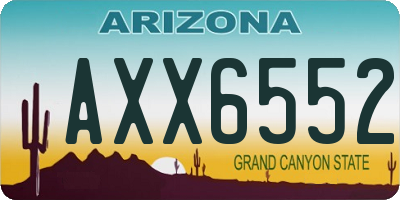 AZ license plate AXX6552