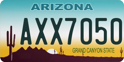 AZ license plate AXX7050