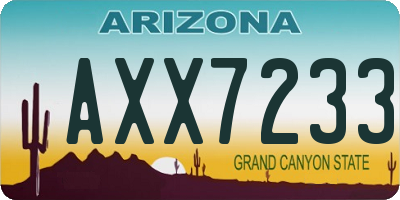 AZ license plate AXX7233