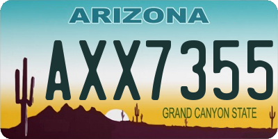 AZ license plate AXX7355