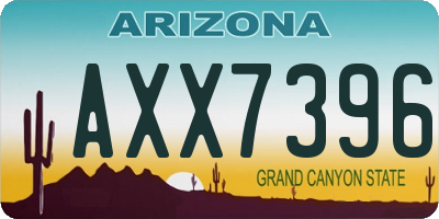 AZ license plate AXX7396