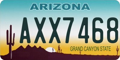 AZ license plate AXX7468