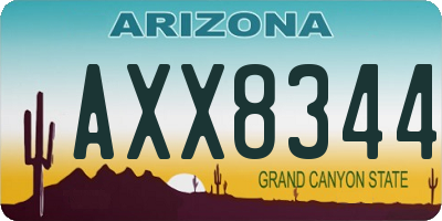 AZ license plate AXX8344