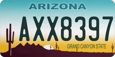AZ license plate AXX8397