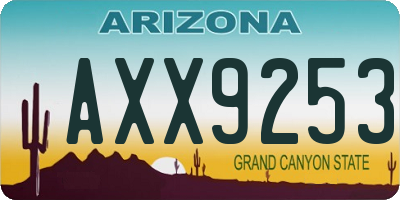 AZ license plate AXX9253
