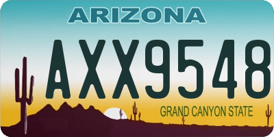 AZ license plate AXX9548