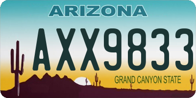 AZ license plate AXX9833