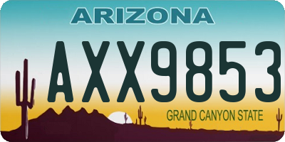 AZ license plate AXX9853