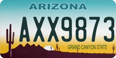 AZ license plate AXX9873