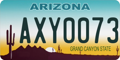 AZ license plate AXY0073