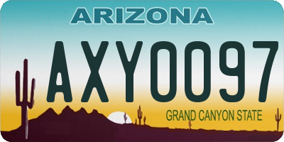 AZ license plate AXY0097