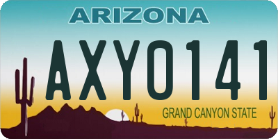 AZ license plate AXY0141