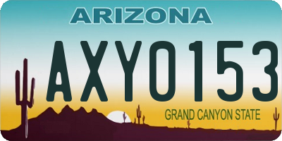 AZ license plate AXY0153