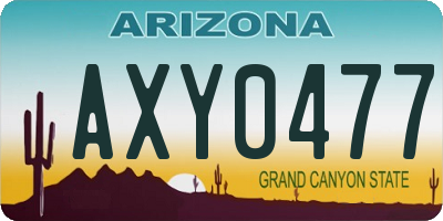 AZ license plate AXY0477