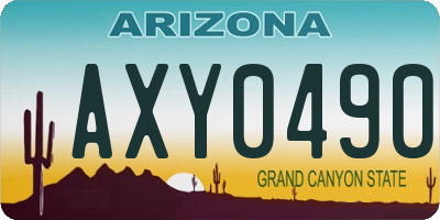 AZ license plate AXY0490