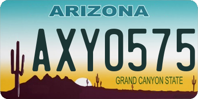 AZ license plate AXY0575