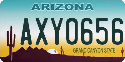 AZ license plate AXY0656