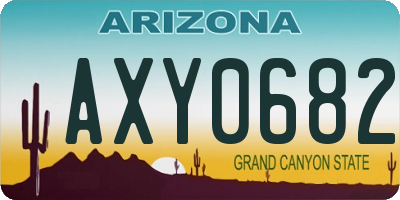 AZ license plate AXY0682
