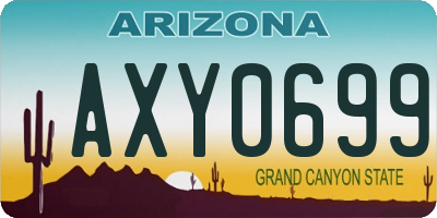 AZ license plate AXY0699