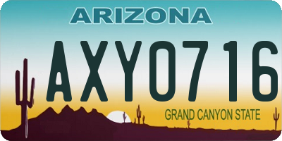 AZ license plate AXY0716