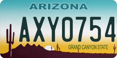 AZ license plate AXY0754