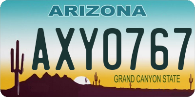 AZ license plate AXY0767