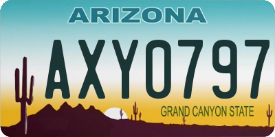 AZ license plate AXY0797