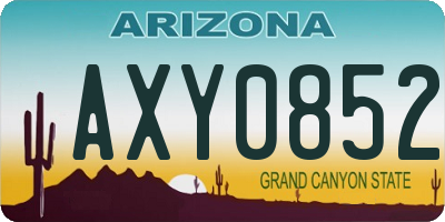 AZ license plate AXY0852
