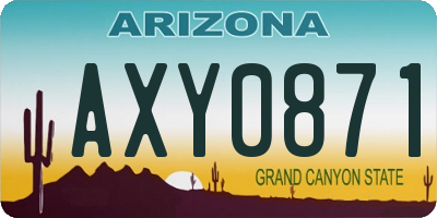AZ license plate AXY0871