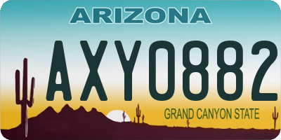 AZ license plate AXY0882