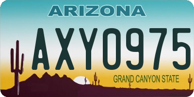 AZ license plate AXY0975