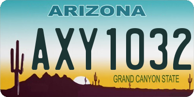 AZ license plate AXY1032