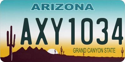 AZ license plate AXY1034