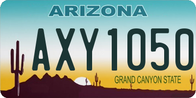 AZ license plate AXY1050