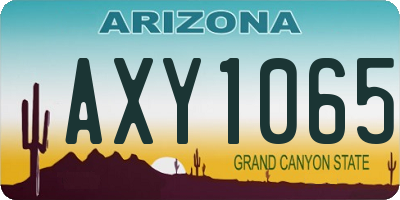 AZ license plate AXY1065