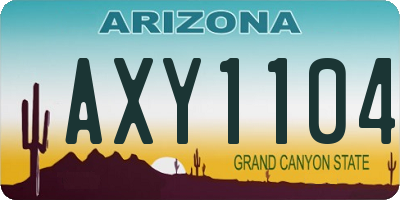 AZ license plate AXY1104