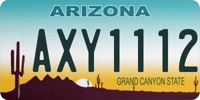AZ license plate AXY1112