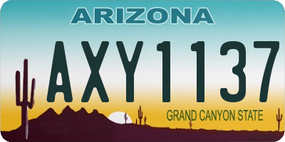 AZ license plate AXY1137
