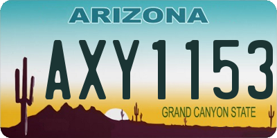 AZ license plate AXY1153