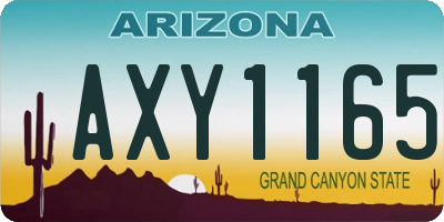 AZ license plate AXY1165